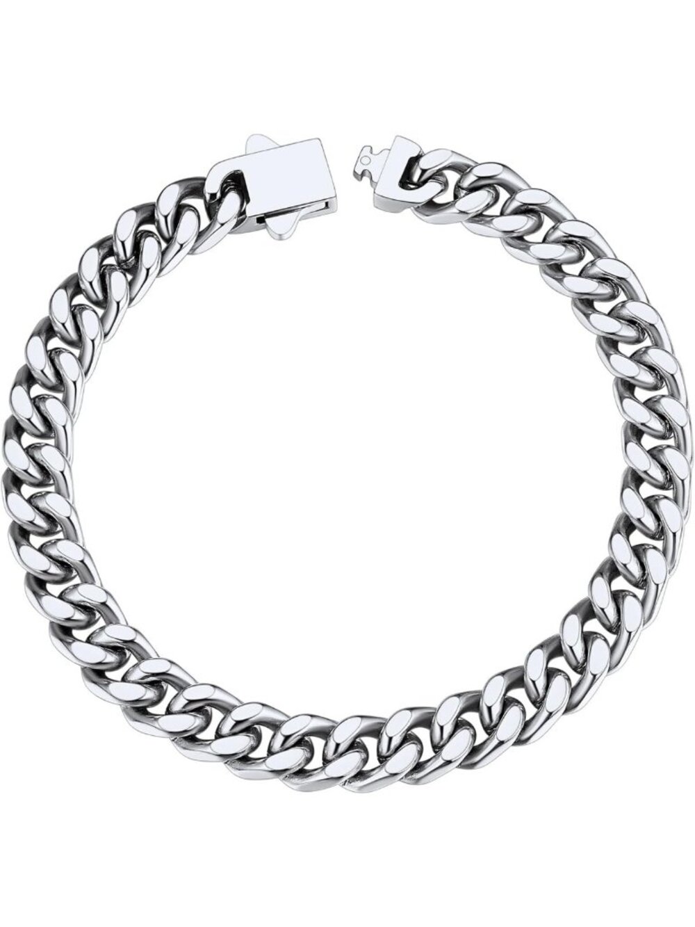 Stylish Stainless Steel Cuban Link Bracelet for Men, 5mm-12mm Width, Gift Boxed